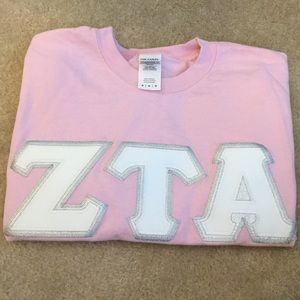 ZTA Hard Letter Top Pink & Silver